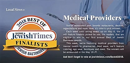 2018 Best of Jewish Baltimore medical providers announcement
