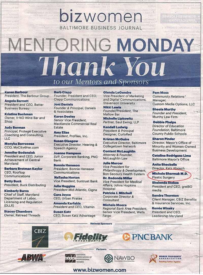 Mentoring Monday event thank you note and sponsors.