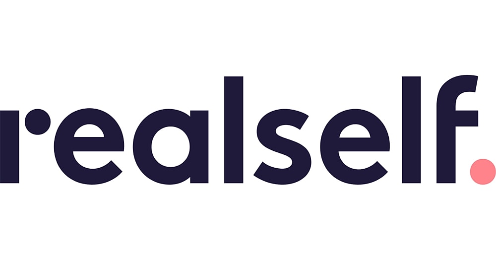 RealSelf logo in bold, modern font.